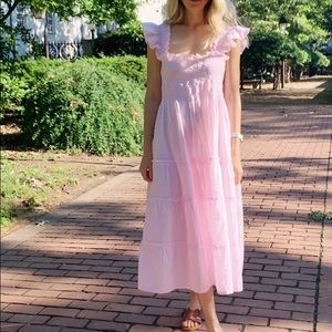 Hill House Ellie Nap Dress - Pink Swiss Dot, M